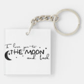 Sleutelhanger: Hou van je naar de maan Sleutelhanger (Achterkant)