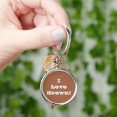Sleutelhanger I Love Brown (Hand)
