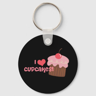 Sleutelhanger in hartcupcakes