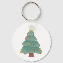 Sleutelhanger kerstboom Button