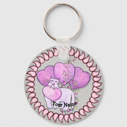 Sleutelhanger Love Hart Kat (Voorkant)