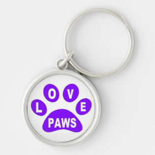 Sleutelhanger Love Paws op Paws Paars