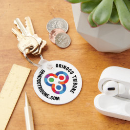 Sleutelhanger met afgeronde 2 logo's