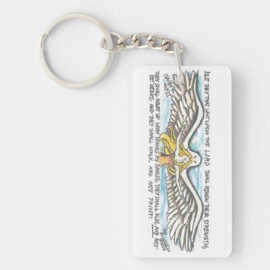 Sleutelhanger met bemoedigende scriptie (Voorkant)