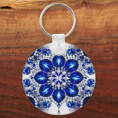 Sleutelhanger met Blauw Wit Kleuren Design (Achterkant)