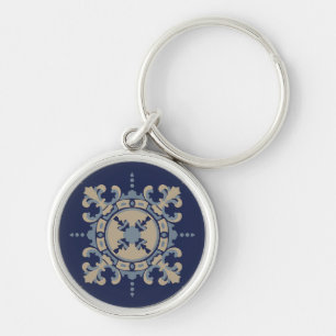 Sleutelhanger met blauwe Mexicaanse tegelontwerp