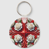 Sleutelhanger met Engels Rozen Design (Voorkant)