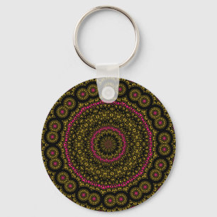 Sleutelhanger met gebold roze en zwarte Kaleidosco
