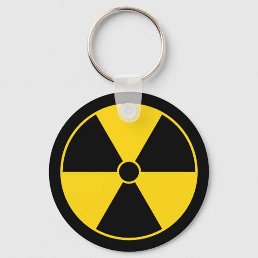 Sleutelhanger met geel stralingssymbool (Voorkant)