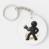 Sleutelhanger met gewichtheffer ontwerp – Gym & Fi (Voorkant)