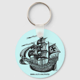 Sleutelhanger met grafische kunst van hoog zeilsch