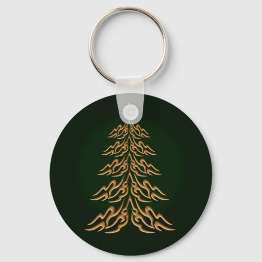 Sleutelhanger met groene kerstbomen (Voorkant)