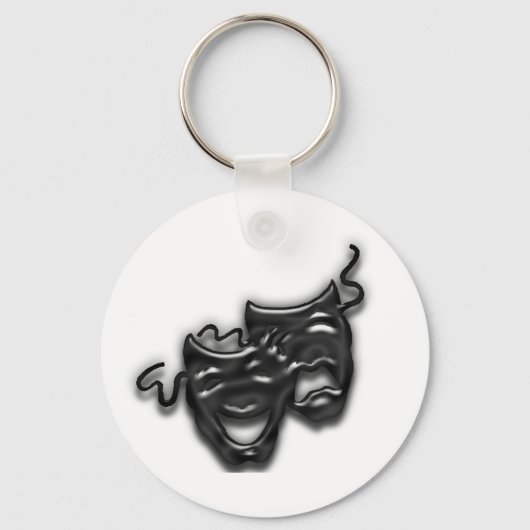 Sleutelhanger met grote zwarte maskers (Voorkant)