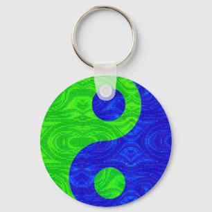Sleutelhanger met het symbool Green & Blue Yin Yan