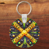 Sleutelhanger met Jamaicaanse kleuren Design (Voorkant)