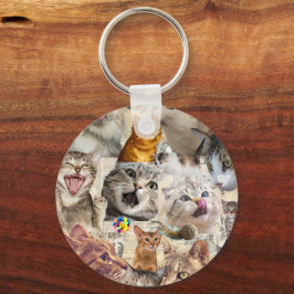 Sleutelhanger met katten collage