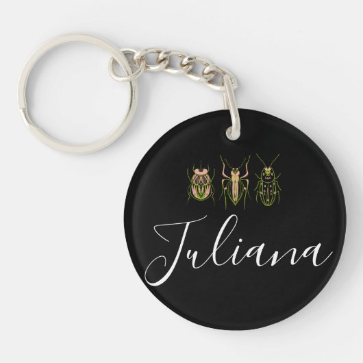 Sleutelhanger met natuur Bugs Kevers Doodle Script (Voorkant)