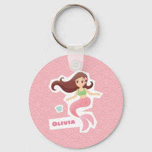 Sleutelhanger met Pretty Mermaid Girl Wave motief 