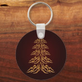 Sleutelhanger met rode kerstbomen (Voorkant)