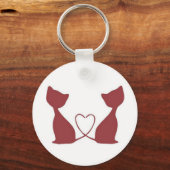 Sleutelhanger met rode tweekleppige katten (Voorkant)