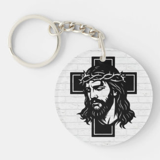 Sleutelhanger met spirituele kunst van Jezus Chris