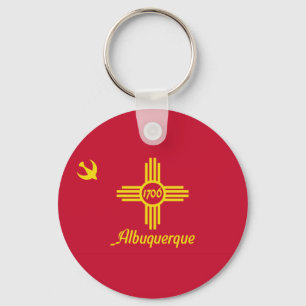 Sleutelhanger met vlag van Albuquerque, New Mexico