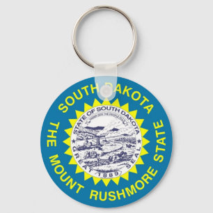 Sleutelhanger met vlag van de staat South Dakota