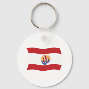 Sleutelhanger met vlag van Frans-Polynesië