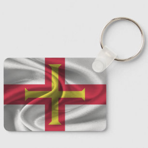 Sleutelhanger met vlag van Guernsey