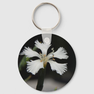 sleutelhanger met witte bloem