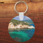 Sleutelhanger met zee uitzicht uit Sardinië. (Voorkant)