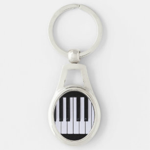 Sleutelhanger met zwarte en witte pianosleutels