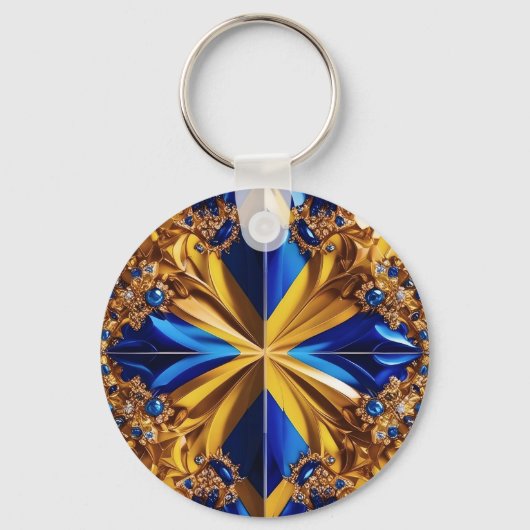 Sleutelhanger met Zweden Kleuren Design (Voorkant)