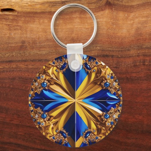 Sleutelhanger met Zweden Kleuren Design (Voorkant)