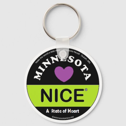 sleutelhanger "Minnesota Nice -a State of Heart" (Voorkant)