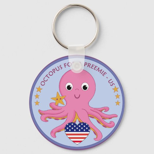 Sleutelhanger octopus voor een preemie US (Voorkant)