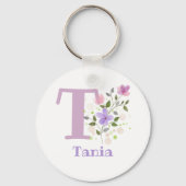 Sleutelhanger of Key Fob in een Floral Design met (Achterkant)