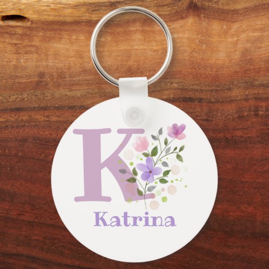 Sleutelhanger of Key Fob in een Floral Design met (Achterkant)