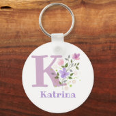 Sleutelhanger of Key Fob in een Floral Design met (Voorkant)