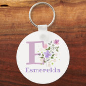 Sleutelhanger of Key Fob in een Floral Design met (Voorkant)