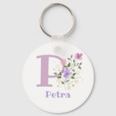 Sleutelhanger of Key Fob in een Floral Design met (Achterkant)