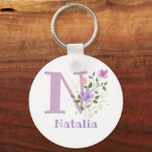 Sleutelhanger of Key Fob in een Floral Design met (Achterkant)