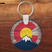 Sleutelhanger onder de vlag van Rustisch hout Colo (Voorkant)