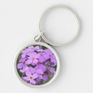 Sleutelhanger paarse bloemen