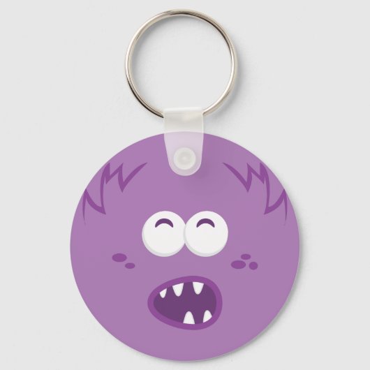Sleutelhanger Paarse Monster Face (Voorkant)