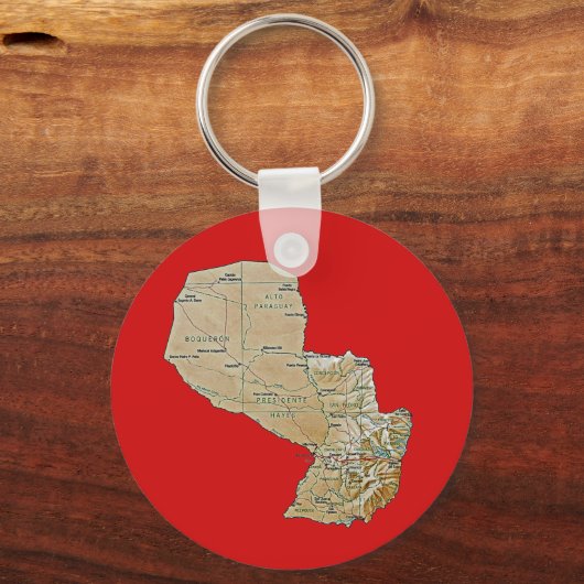 Sleutelhanger Paraguay Map (Voorkant)