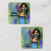 Sleutelhanger Pisces Belly Dancer Vierkante Visitekaartje (Voorkant / Achterkant)