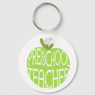 Sleutelhanger preschoolleraar - groene appel