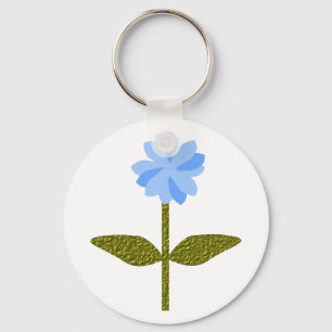 Sleutelhanger Pretty Blue Madeliefje Bloem