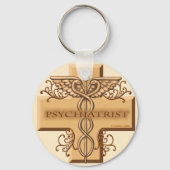 Sleutelhanger Psychiatrist Caduceus Round (Voorkant)